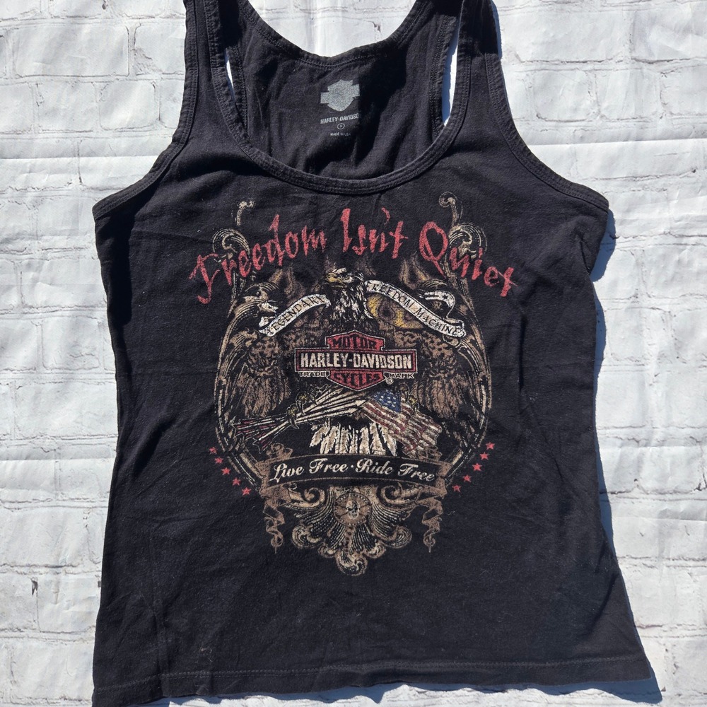 Harley-Davidson Womens Tank Top Small Black Eagle Graphic biker grunge